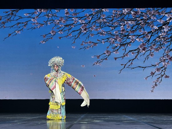 京劇梅派傳人胡文閣一曲《梨花頌》，博得滿堂喝彩。人民日報記者 時元皓攝